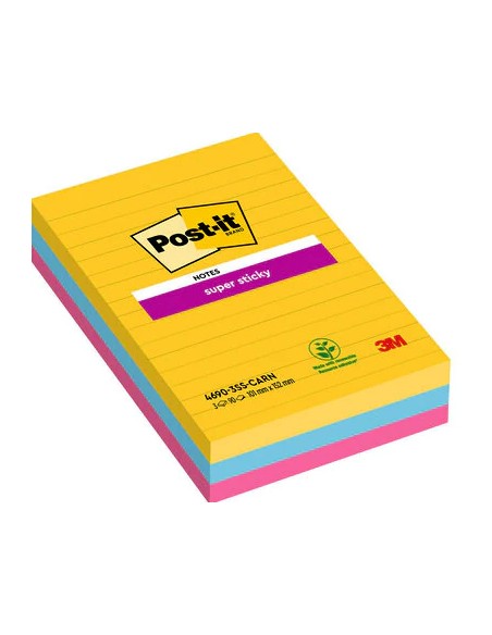 7100234250 nota autoadhesiva Plaza Azul, Rosa, Amarillo 90 hojas Autoadhesivo