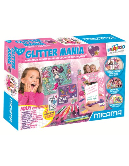 Laboratorio Glitter Mania con pennarelli e 1000 accessori