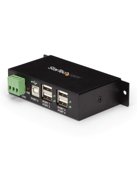 Hub Industrial de 4 Puertos USB 2.0 con Protección Antiestática ESD