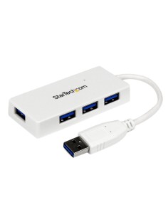 Adaptador Concentrador Hub Ladrón USB 3.0 (5Gbps) Super Speed para Laptop de 4 Puertos Salidas - Blanco