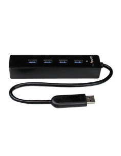 Adaptador Concentrador Hub Ladrón USB 3.0 (5Gbps) Super Speed Portátil de 4 Puertos Salidas - Negro