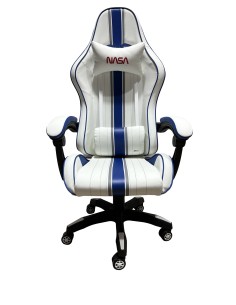 AT012BIS-WB silla para videojuegos Butaca para jugar Asiento acolchado Azul, Blanco