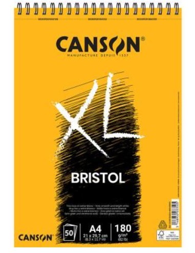 XL Bristol Bloc de hojas de papel para bellas artes 50 hojas
