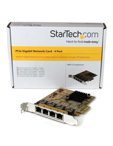 Tarjeta de Red PCI Express Ethernet Gigabit con 4 Puertos RJ45
