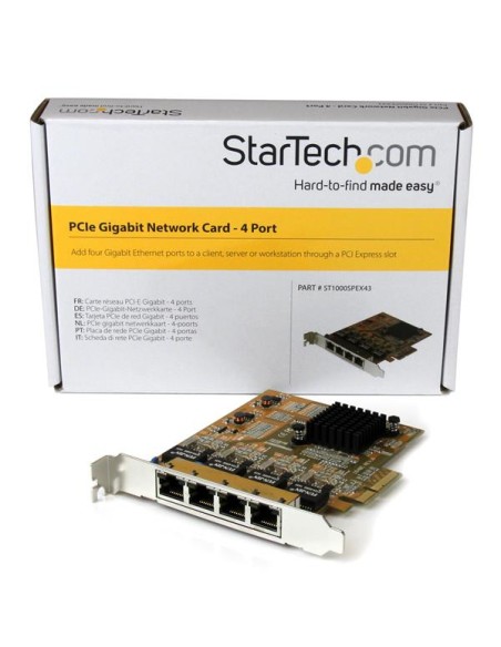 Tarjeta de Red PCI Express Ethernet Gigabit con 4 Puertos RJ45