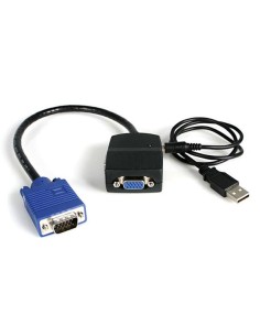 Duplicador Divisor de Vídeo VGA 2 puertos Compacto Alimentado por USB - Cable Splitter 2