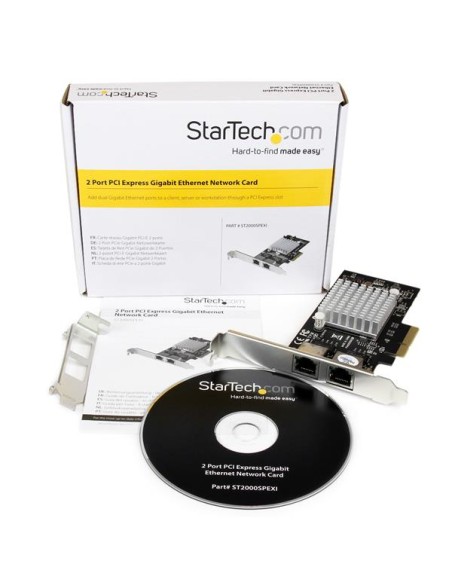 Tarjeta Adaptador de Red PCI Express PCI-E Gigabit Ethernet con 2 Puertos RJ45 Chipset Intel i350