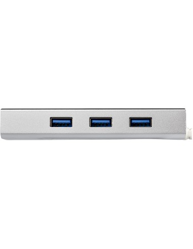 Hub Ladrón USB 3.0 de 3 Puertos con Adaptador de Red Ethernet Gigabit - Hub Concentrador USB-A - Alimentado por el Bus - 5Gbps 