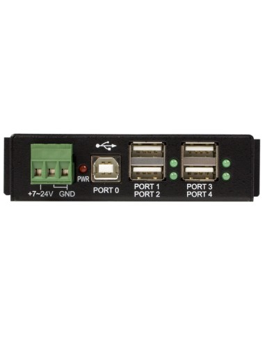 Hub Industrial de 4 Puertos USB 2.0 con Protección Antiestática ESD