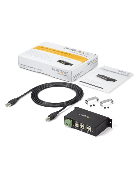 Hub Industrial de 4 Puertos USB 2.0 con Protección Antiestática ESD