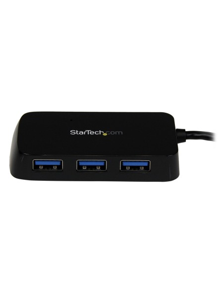 Adaptador Concentrador Hub Ladrón USB 3.0 (5Gbps) Super Speed para Portátil de 4 Puertos Salidas - Negro