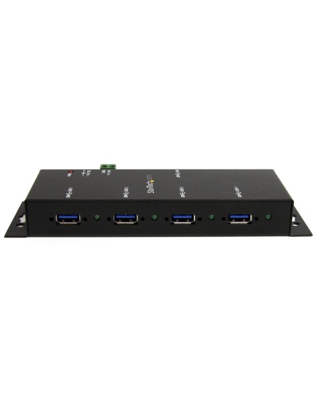 Hub Concentrador USB 3.0 de 4 Puertos - 5Gbps - Ladrón USB-A Industrial de Metal - de Montaje en Carril DIN, Pared o Escritorio