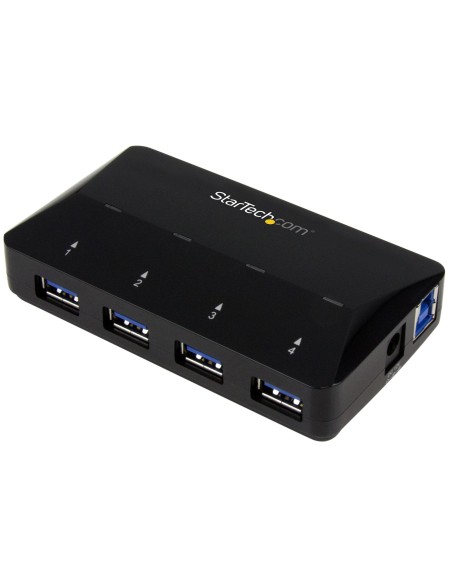 Concentrador USB 3.0 de 4 Puertos - 5Gbps - Ladrón con Puertos de Carga y Sincronización - Hub con 1 Puerto de 2,4A