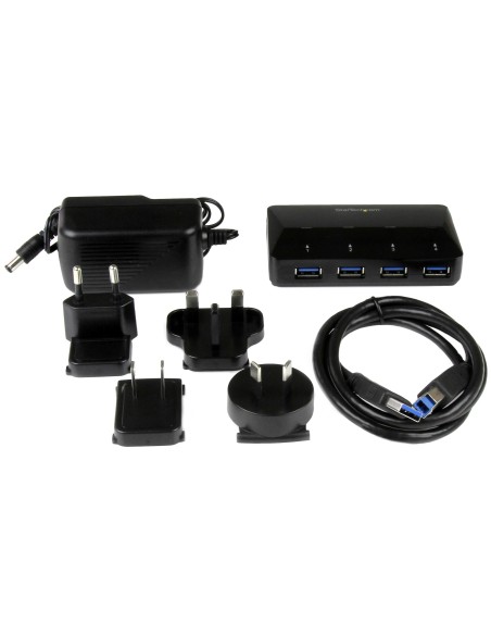 Concentrador USB 3.0 de 4 Puertos - 5Gbps - Ladrón con Puertos de Carga y Sincronización - Hub con 1 Puerto de 2,4A