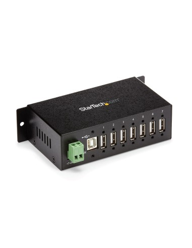 Hub Industrial de 7 Puertos USB 2.0 con Protección Antiestática ESD y Protección de Picos de 350W