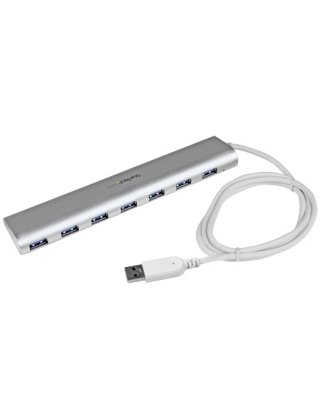 Hub Ladrón USB 3.0 de 7 Puertos - Hub Concentrador USB-A - Alimentado por el Bus - 5Gbps - Hub USB Portátil - Carcasa Resistent