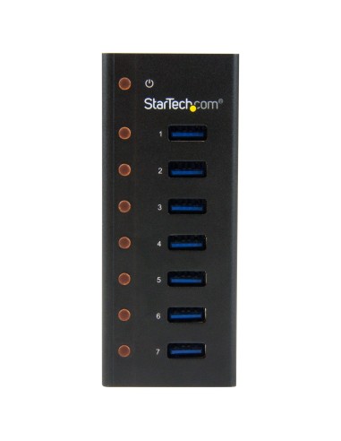 Concentrador USB 3.0 de 7 Puertos con Caja de Metal - 5Gbps - Hub de Sobremesa o Montaje en Pared