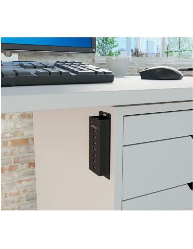 Concentrador USB 3.0 de 7 Puertos con Caja de Metal - 5Gbps - Hub de Sobremesa o Montaje en Pared