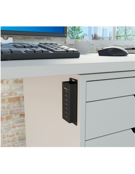 Concentrador USB 3.0 de 7 Puertos con Caja de Metal - 5Gbps - Hub de Sobremesa o Montaje en Pared