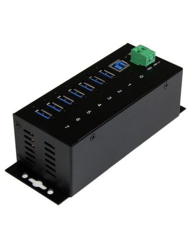 Hub Concentrador USB 3.0 de 7 Puertos - 5Gbps - Ladrón USB Industrial de Metal con Protección ESD y Protección de Picos de 350W