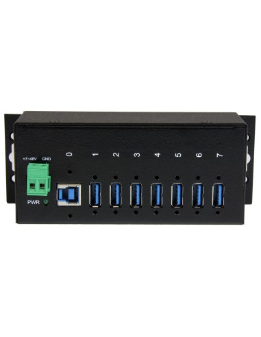 Hub Concentrador USB 3.0 de 7 Puertos - 5Gbps - Ladrón USB Industrial de Metal con Protección ESD y Protección de Picos de 350W