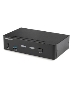 Switch Conmutador KVM de 2 Puertos DisplayPort - 4K a 60Hz - para Una Pantalla - Switch KVM de 2 Puertos DP 1.2 UHD con Hub Ladr