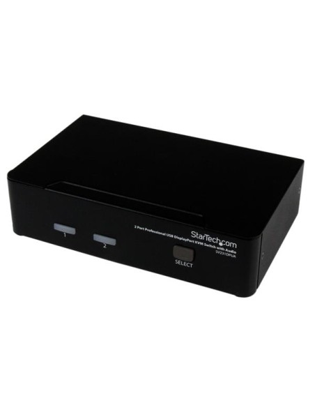 Conmutador Switch Profesional KVM 2 Puertos Vídeo DisplayPort - USB con Audio - 2560x1600