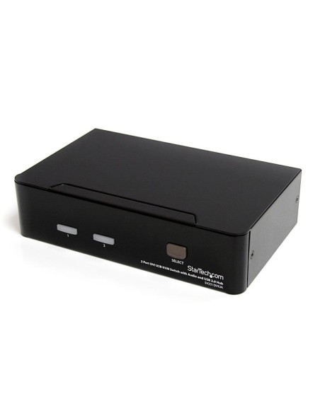 Conmutador Switch KVM - 2 puertos USB 2.0 - Audio Vídeo DVI