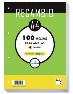 Recambio A4 100 Hojas