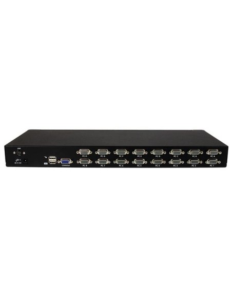 Conmutador Switch KVM 1U OSD y Cables 16 puertos USB A Vídeo VGA HD15