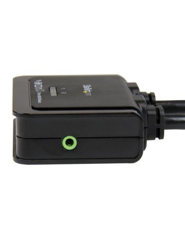 Conmutador Switch KVM 2 puertos HDMI USB Audio con Cables Integrados - 1080p
