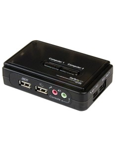 Juego de Conmutador KVM de 2 puertos con todo incluido - USB - Audio y Vídeo VGA 2