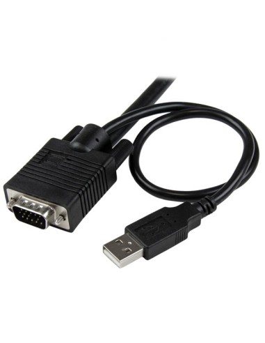 Switch Conmutador KVM de Cable con 2 Puertos VGA USB Alimentado por USB con Interruptor Remoto
