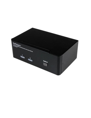 Conmutador Switch KVM - 2 puertos USB 2.0 - Audio Vídeo DisplayPort 2 Monitores