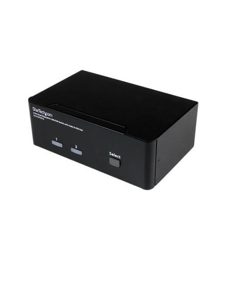 Conmutador Switch KVM - 2 puertos USB 2.0 - Audio Vídeo DisplayPort 2 Monitores