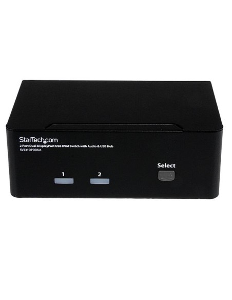 Conmutador Switch KVM - 2 puertos USB 2.0 - Audio Vídeo DisplayPort 2 Monitores