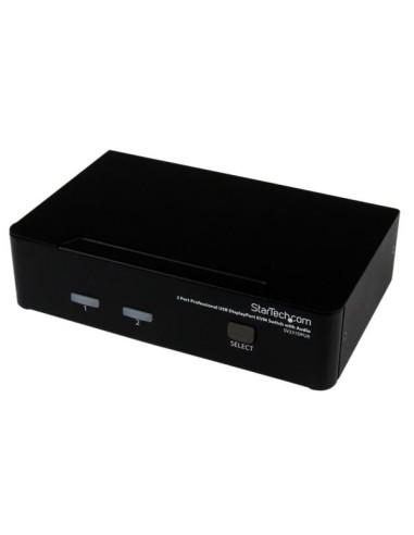 Conmutador Switch Profesional KVM 2 Puertos Vídeo DisplayPort - USB con Audio - 2560x1600