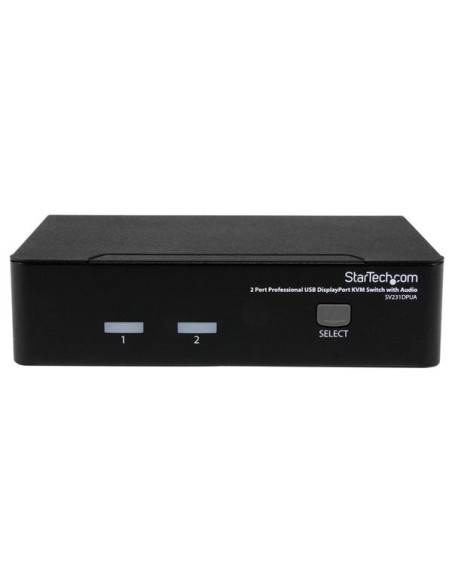 Conmutador Switch Profesional KVM 2 Puertos Vídeo DisplayPort - USB con Audio - 2560x1600