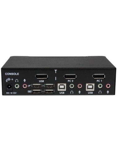Conmutador Switch Profesional KVM 2 Puertos Vídeo DisplayPort - USB con Audio - 2560x1600