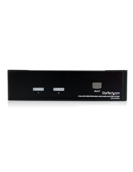 Conmutador Switch KVM - 2 puertos USB 2.0 - Audio Vídeo DVI