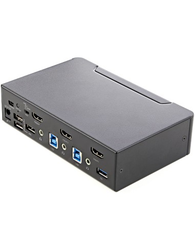 Switch Conmutador KVM de 2 Puertos HDMI 2.0 4K para 1 Monitor - Vídeo de 4K y 60Hz Ultra HD - HDR - Hub Ladrón USB 3.0 de 2 Pue