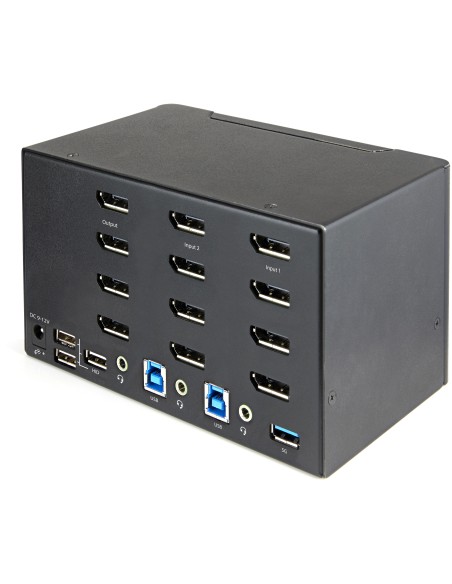Switch Conmutador KVM de 2 Puertos DisplayPort 1.2 para 4 Monitores - DP HDR UHD 4K de 60Hz - Hub Ladrón de 2 Puertos USB 3.0 ( Switch Conmutador KVM de 2 Puertos DisplayPort 1.2 para 4 Monitores - DP HDR UHD 4K de 60Hz - Hub Ladrón de 2 Puertos USB 3.0 (