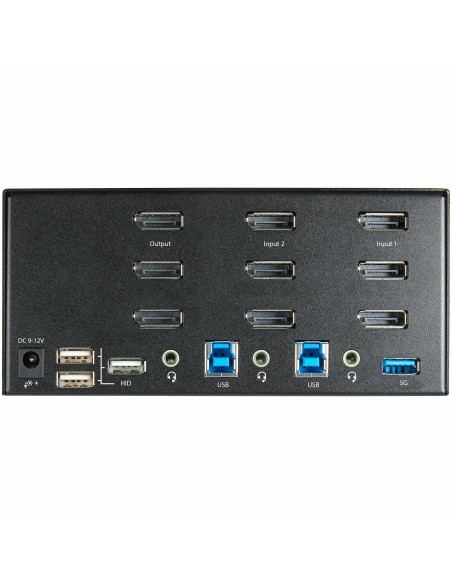 Switch Conmutador KVM de 2 Puertos DisplayPort 4K para 3 Monitores - Vídeo de 4K y 60Hz Ultra HD - HDR - Hub Ladrón USB 3.0 de  Switch Conmutador KVM de 2 Puertos DisplayPort 4K para 3 Monitores - Vídeo de 4K y 60Hz Ultra HD - HDR - Hub Ladrón USB 3.0 de