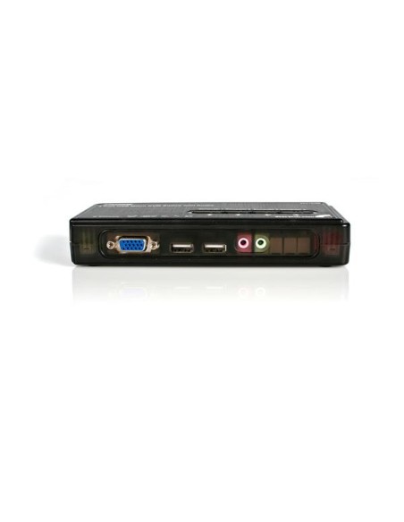 Juego de Conmutador Switch KVM 4 Puertos Vídeo VGA USB 2.0 con Cables y Audio