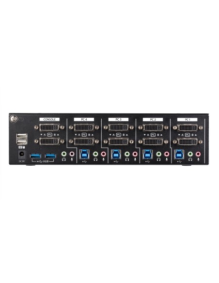 Switch Conmutador KVM de 4 Puertos DVI con Enlace Doble y Vídeo Doble - 4K 60Hz - KVM que Cumple con TAA Switch Conmutador KVM de 4 Puertos DVI con Enlace Doble y Vídeo Doble - 4K 60Hz - KVM que Cumple con TAA