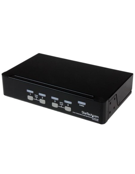 Conmutador Switch KVM 4 Puertos de Vídeo VGA USB 2.0 - 1U Rack Estante Conmutador Switch KVM 4 Puertos de Vídeo VGA USB 2.0 - 1U Rack Estante