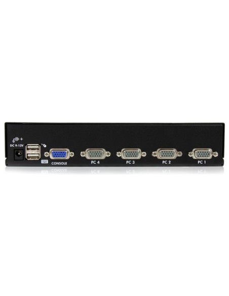 Conmutador Switch KVM 4 Puertos de Vídeo VGA USB 2.0 - 1U Rack Estante Conmutador Switch KVM 4 Puertos de Vídeo VGA USB 2.0 - 1U Rack Estante