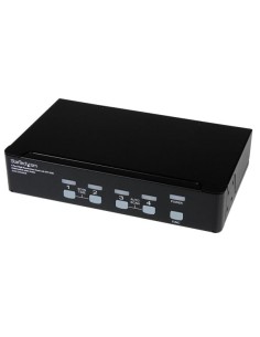 Conmutador Switch KVM de 4 Puertos de Vídeo DVI con Doble Enlace - Audio USB 2.0 2