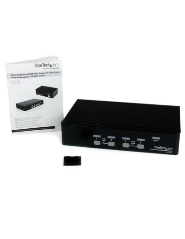 Conmutador Switch Profesional KVM 4 Puertos Vídeo VGA - USB - Hasta 1920x1440
