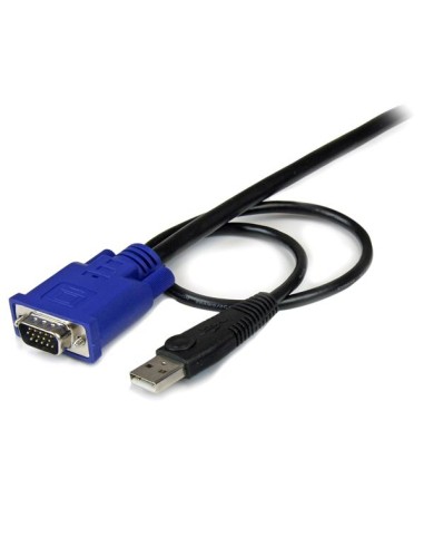 Cable KVM de 3m Ultra Delgado Todo en Uno VGA USB HD15 - 10ft Pies 2 en 1